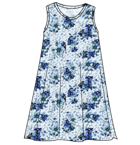 Winter Floral Ladies' Swing Dress