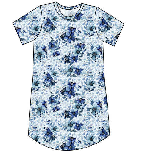 Winter Floral Ladies' T-Shirt Dress