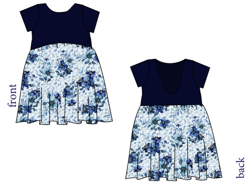 Winter Floral Low Back Dress