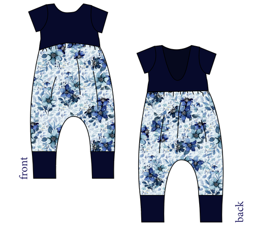 Winter Floral Low Back Romper and Bubble Romper