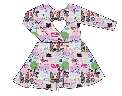Swiftie Era Molly Heart Back Twirly Dress
