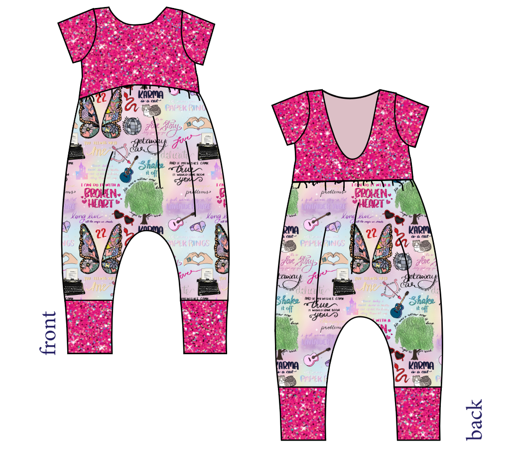 Swiftie Era Low Back Romper and Bubble Romper