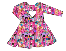 Load image into Gallery viewer, Girls Can Do Anything Molly Heart Back Twirly Dress