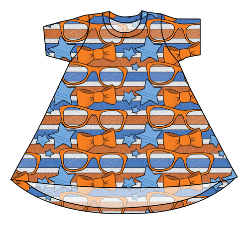Stripes & Bowties Basic T-Shirt Dress