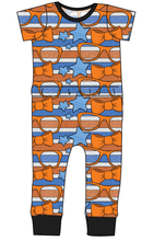 Load image into Gallery viewer, Stripes &amp; Bowties Bennett Pants and Shorts Length T-Shirt Romper