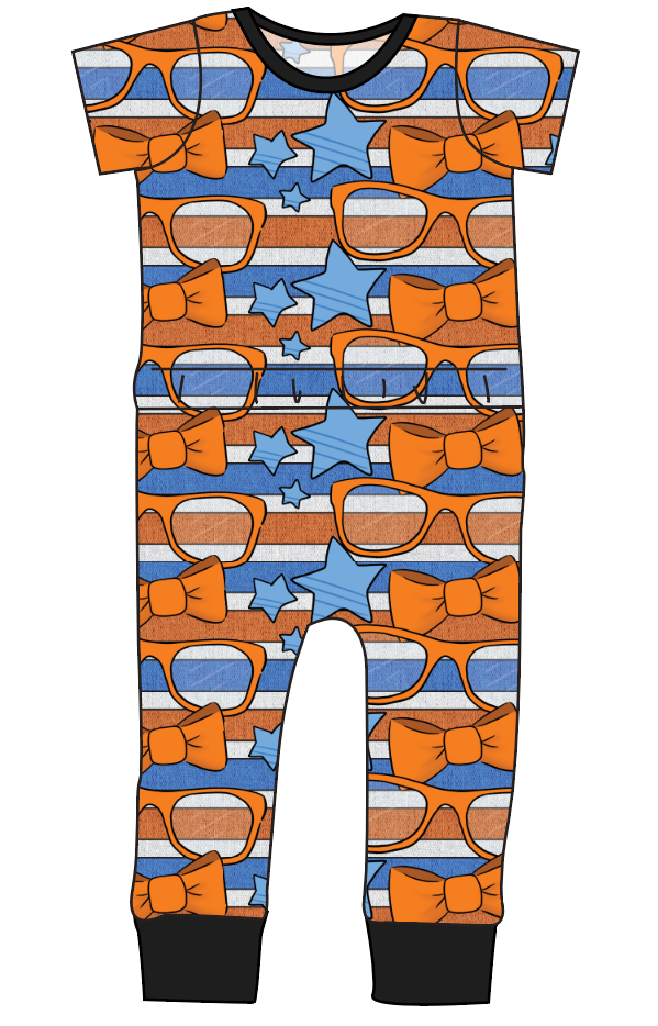 Stripes & Bowties Bennett Pants and Shorts Length T-Shirt Romper