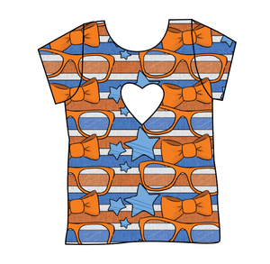 Stripes & Bowties Cambria Heart Back Tee