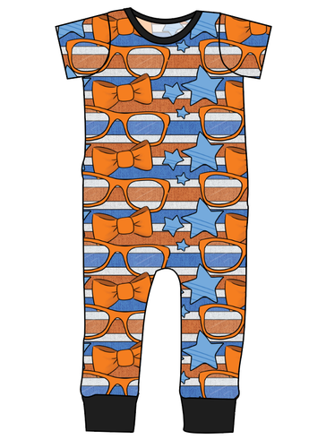 Stripes & Bowties Emmett Pants And Shorts T-Shirt Romper