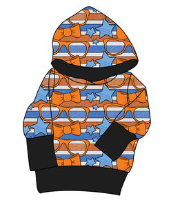 Stripes & Bowties Grow With Me Hoodie (or Crewneck)