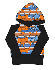 Stripes & Bowties Grow With Me Hoodie (or Crewneck)