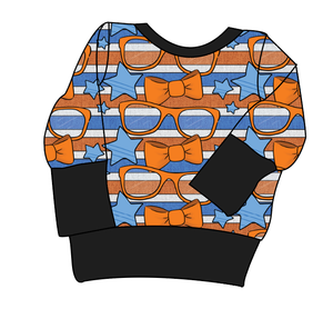 Stripes & Bowties Grow With Me Hoodie (or Crewneck)