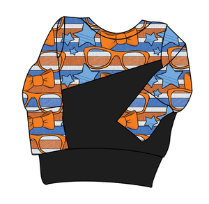 Stripes & Bowties Grow With Me Hoodie (or Crewneck)