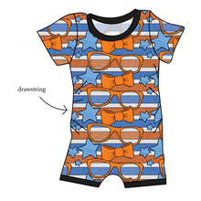 Load image into Gallery viewer, Stripes &amp; Bowties Grow With Me Pants And Shorts Romper