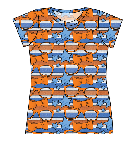 Stripes & Bowties Ladies' Basic Tee
