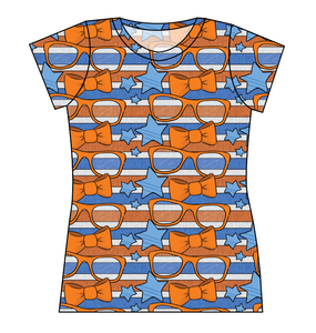 Stripes & Bowties Ladies' Basic Tee