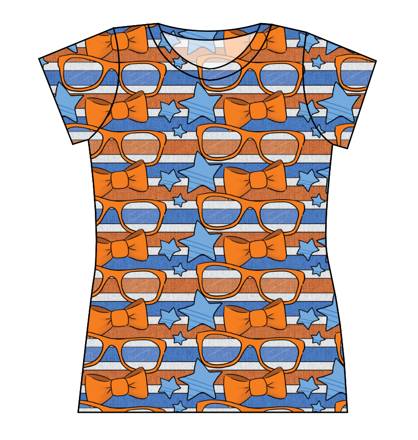 Stripes & Bowties Ladies' Basic Tee