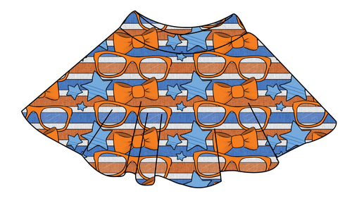 Stripes & Bowties Ladies' Circle Skirt