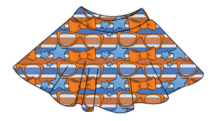 Stripes & Bowties Ladies' Circle Skirt