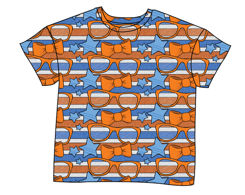 Stripes & Bowties Ladies' Oversized Tee