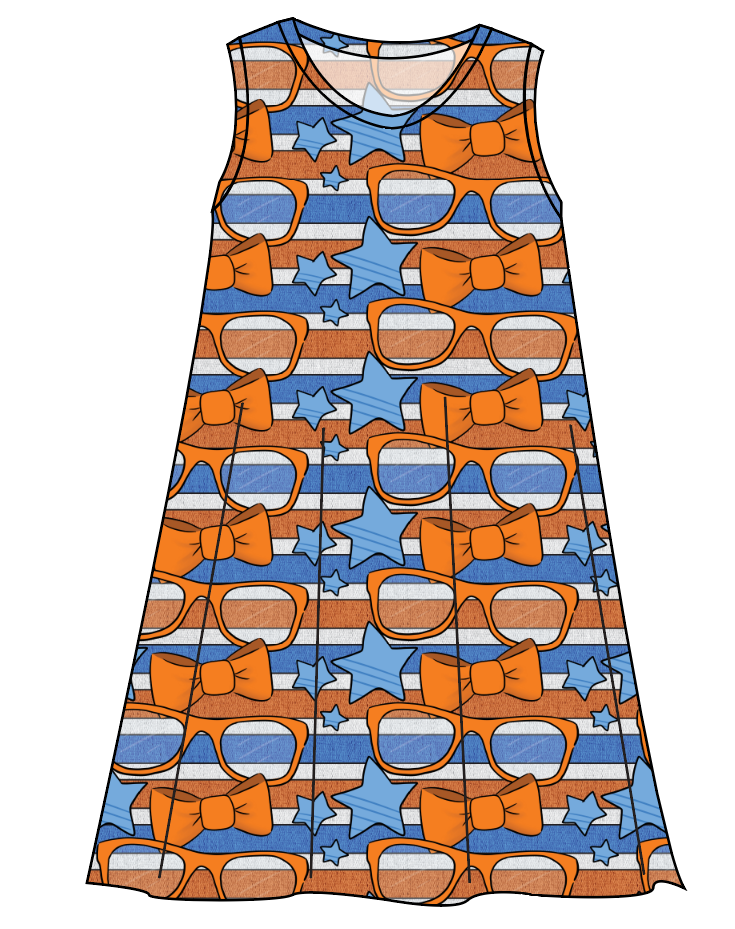 Stripes & Bowties Ladies' Swing Dress