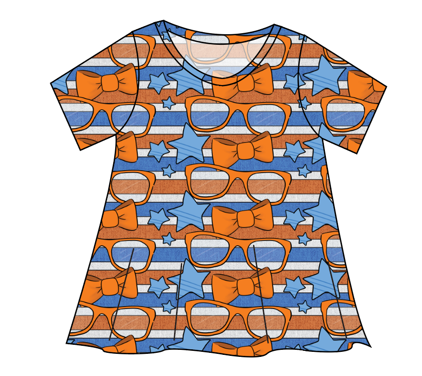 Stripes & Bowties Ladies' Swing Tee