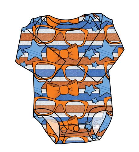 Stripes & Bowties Lap Neck Bodysuit