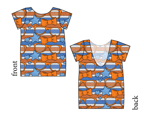Stripes & Bowties Low Back Ballerina Tee