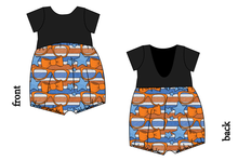 Load image into Gallery viewer, Stripes &amp; Bowties Low Back Romper and Bubble Romper