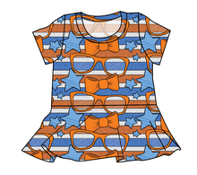 Load image into Gallery viewer, Stripes &amp; Bowties Peplum Top