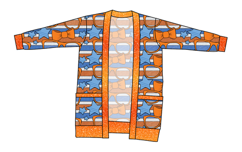 Stripes & Bowties Kids Grandpa Cardigan