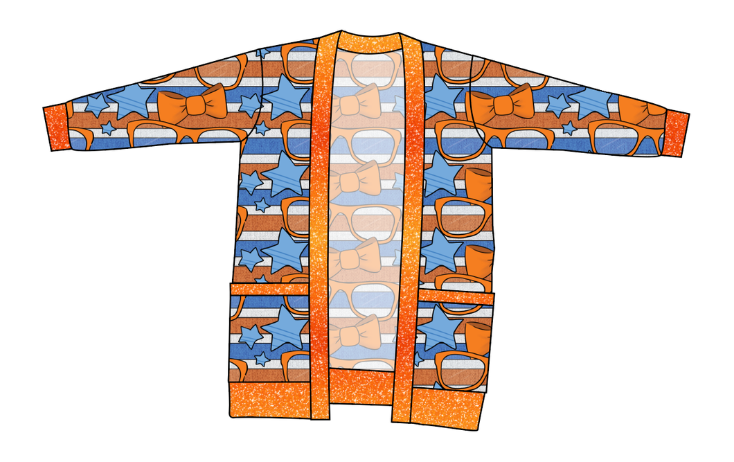 Stripes & Bowties Kids Grandpa Cardigan