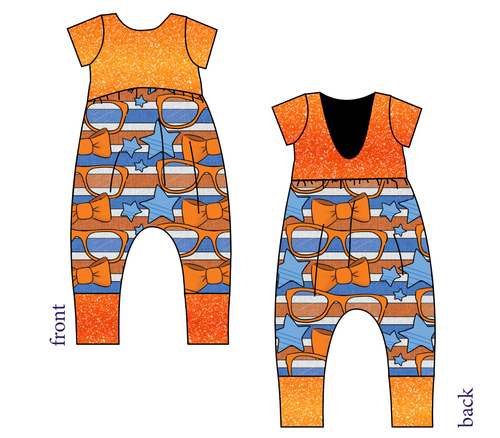 Stripes & Bowties Low Back Romper and Bubble Romper