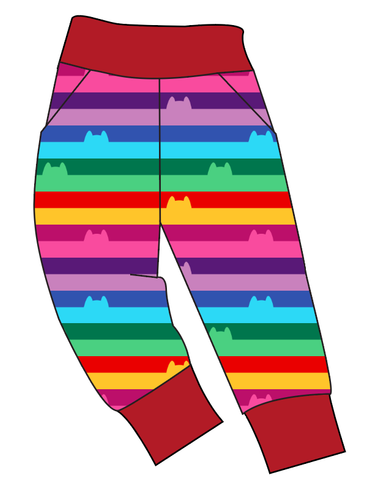 Meow Stripes Basic Joggers And Jogger Shorts