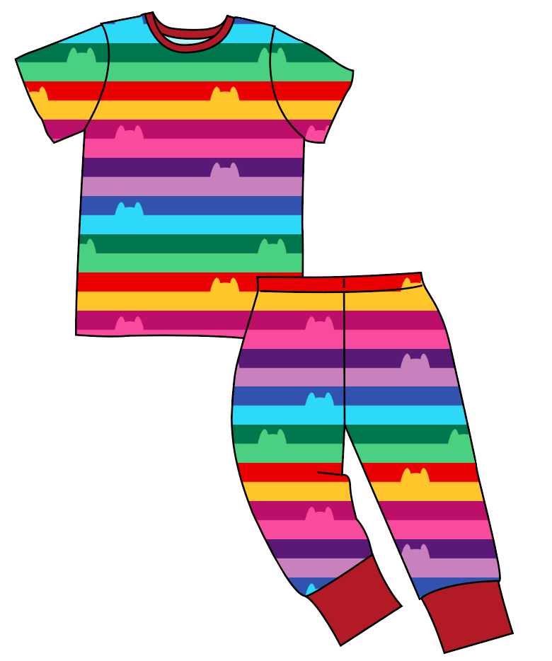 Meow Stripes Basic Loungewear Set