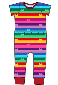 Meow Stripes Bennett Pants and Shorts Length T-Shirt Romper