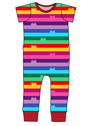 Meow Stripes Emmett Pants And Shorts T-Shirt Romper
