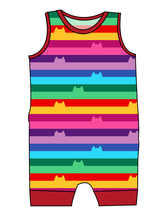Load image into Gallery viewer, Meow Stripes Emmett Pants And Shorts T-Shirt Romper