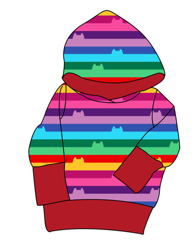 Meow Stripes Grow With Me Hoodie (or Crewneck)
