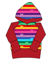 Load image into Gallery viewer, Meow Stripes Grow With Me Hoodie (or Crewneck)