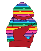 Load image into Gallery viewer, Meow Stripes Grow With Me Hoodie (or Crewneck)