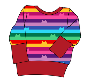 Meow Stripes Grow With Me Hoodie (or Crewneck)