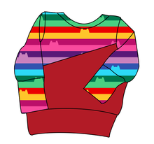 Load image into Gallery viewer, Meow Stripes Grow With Me Hoodie (or Crewneck)
