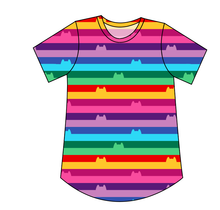 Load image into Gallery viewer, Meow Stripes Ladies&#39; Relaxed Tee