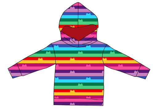 Meow Stripes Ladies Oversized Hoodie