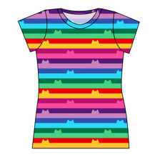 Load image into Gallery viewer, Meow Stripes Ladies&#39; Basic Tee