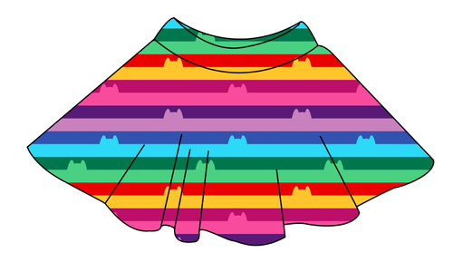 Meow Stripes Ladies' Circle Skirt