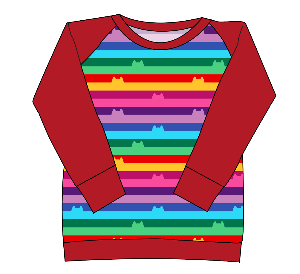 Meow Stripes Ladies' Classic Crewneck