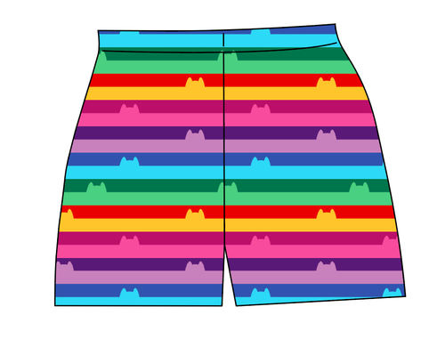 Meow Stripes Ladies' Lounge Shorts
