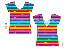 Load image into Gallery viewer, Meow Stripes Ladies&#39; Low Back Ballerina Tee