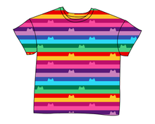 Load image into Gallery viewer, Meow Stripes Ladies&#39; Oversized Tee